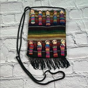 Mexican Worry Doll Purse  Zipper Shoulder Bag Purse Artisan